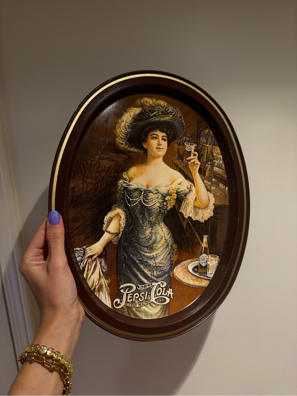 Pepsi Oval Wall Plaque in Brown